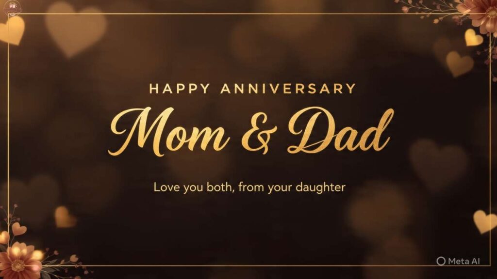25th Wedding Anniversary Wishes for Parents from Daughter