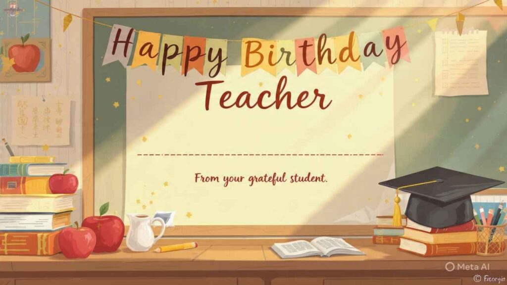 Touching Birthday Wishes for Teacher from Student