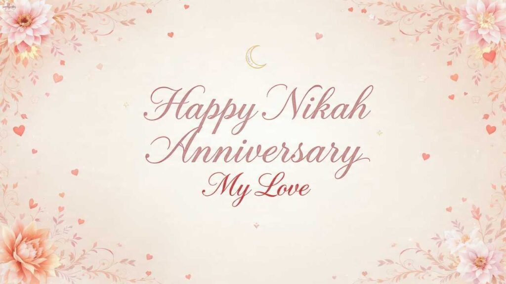 Happy Wedding Nikah Anniversary Wishes for Wife from Husband