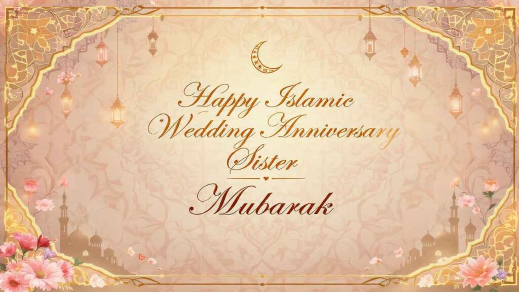 Islamic Wedding Anniversary Wishes for Sister and Jiju